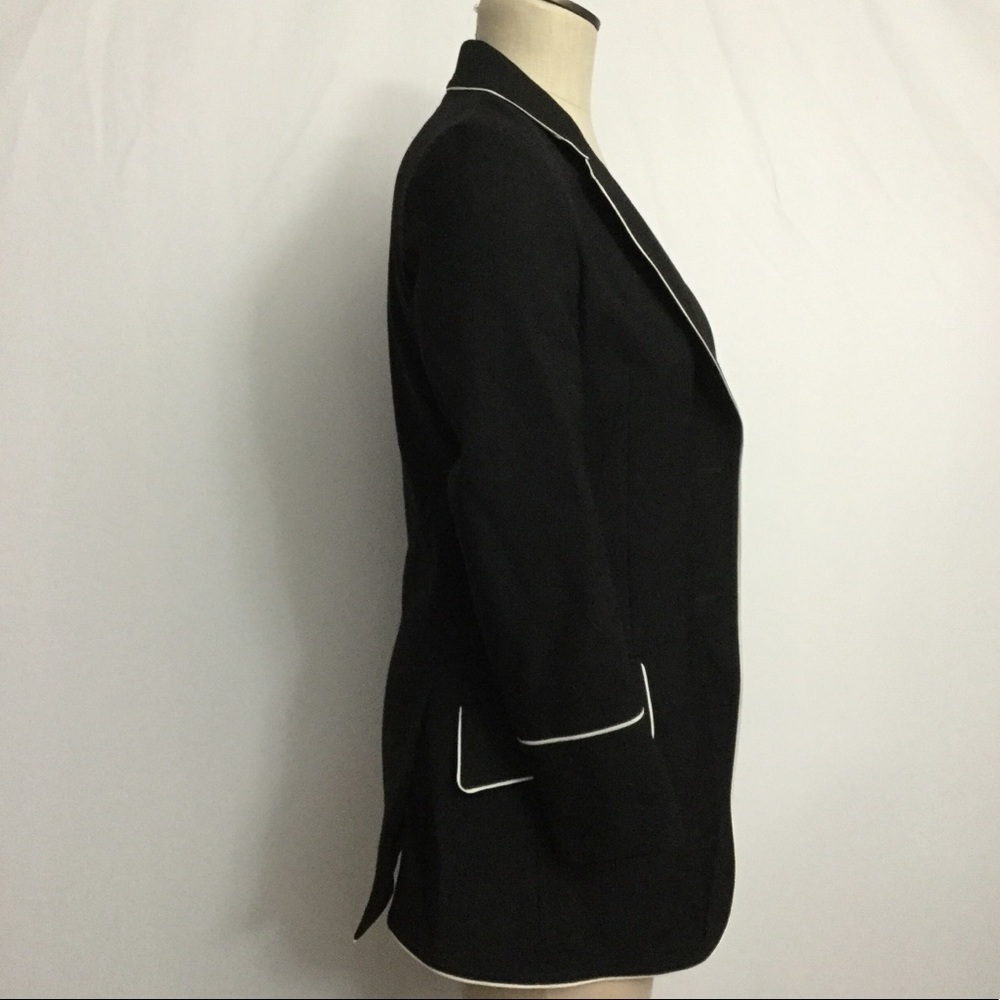 Gucci Wool Piped Blazer Sz Fits US 2-4 Black White - Picture 4 of 8